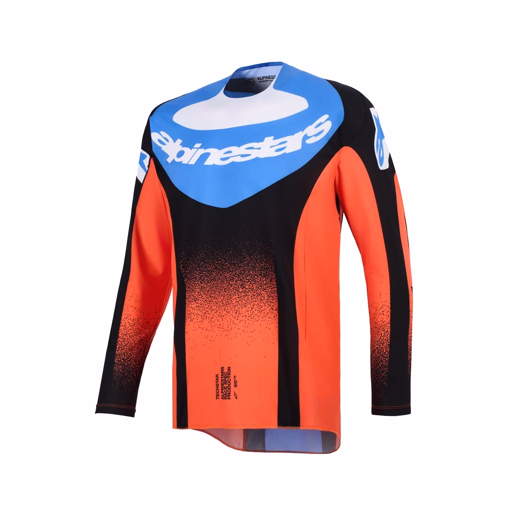 Alpinestars Techstar Knif Motocross Jersey Orange/Black/UCLA Blue