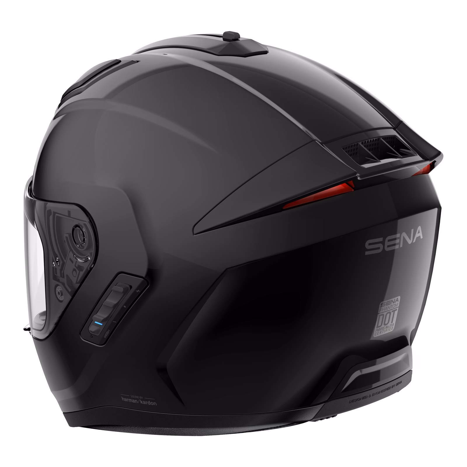 Sena Phantom Smart Road Helmet with Mesh Comms - Matte Black - Image 3