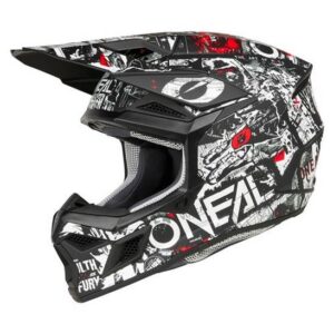 O'Neal 3SRS ATTACK Motocross Helmet - Black/White - Image 2