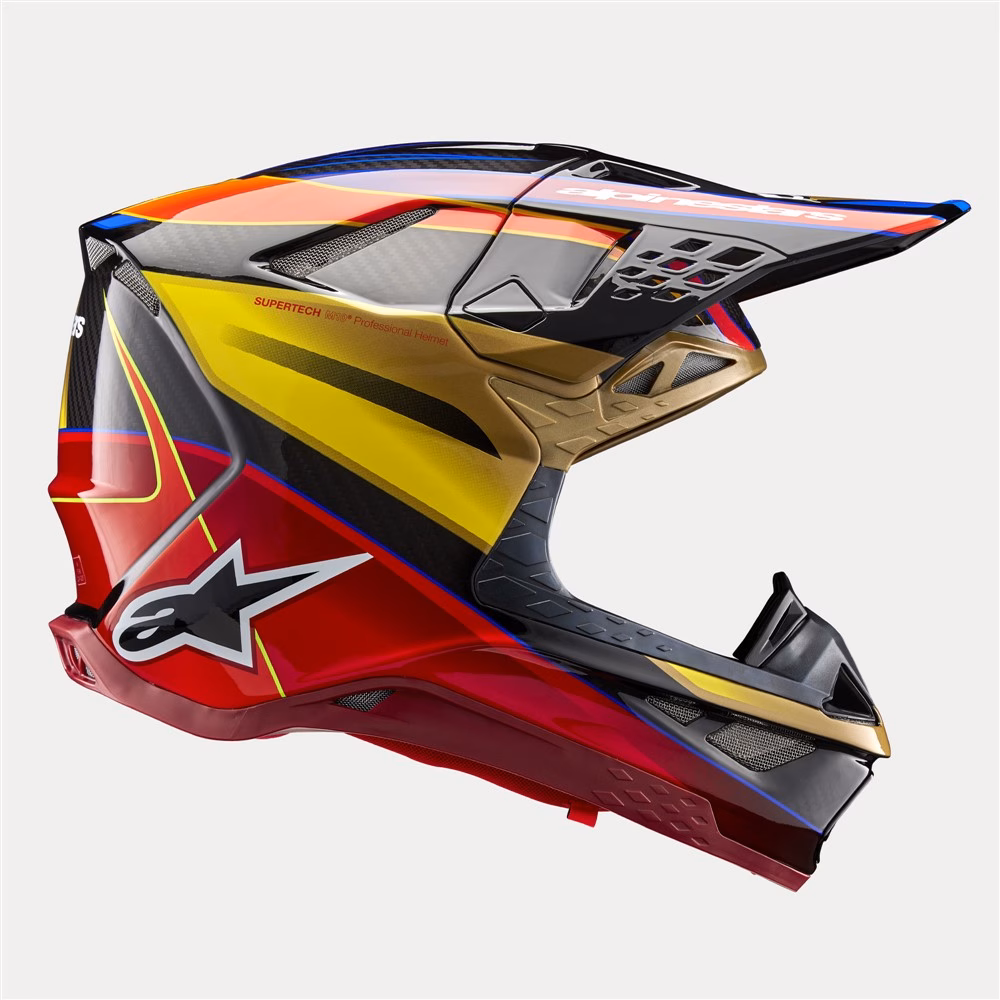 Alpinestars Supertech S-M10 Motocross Helmet Era Gold/Yellow/Rio Red Gloss