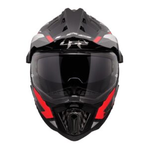 LS2 MX701 Explorer Carbon Frontier Adventure Helmet Titanium / Red - Image 8