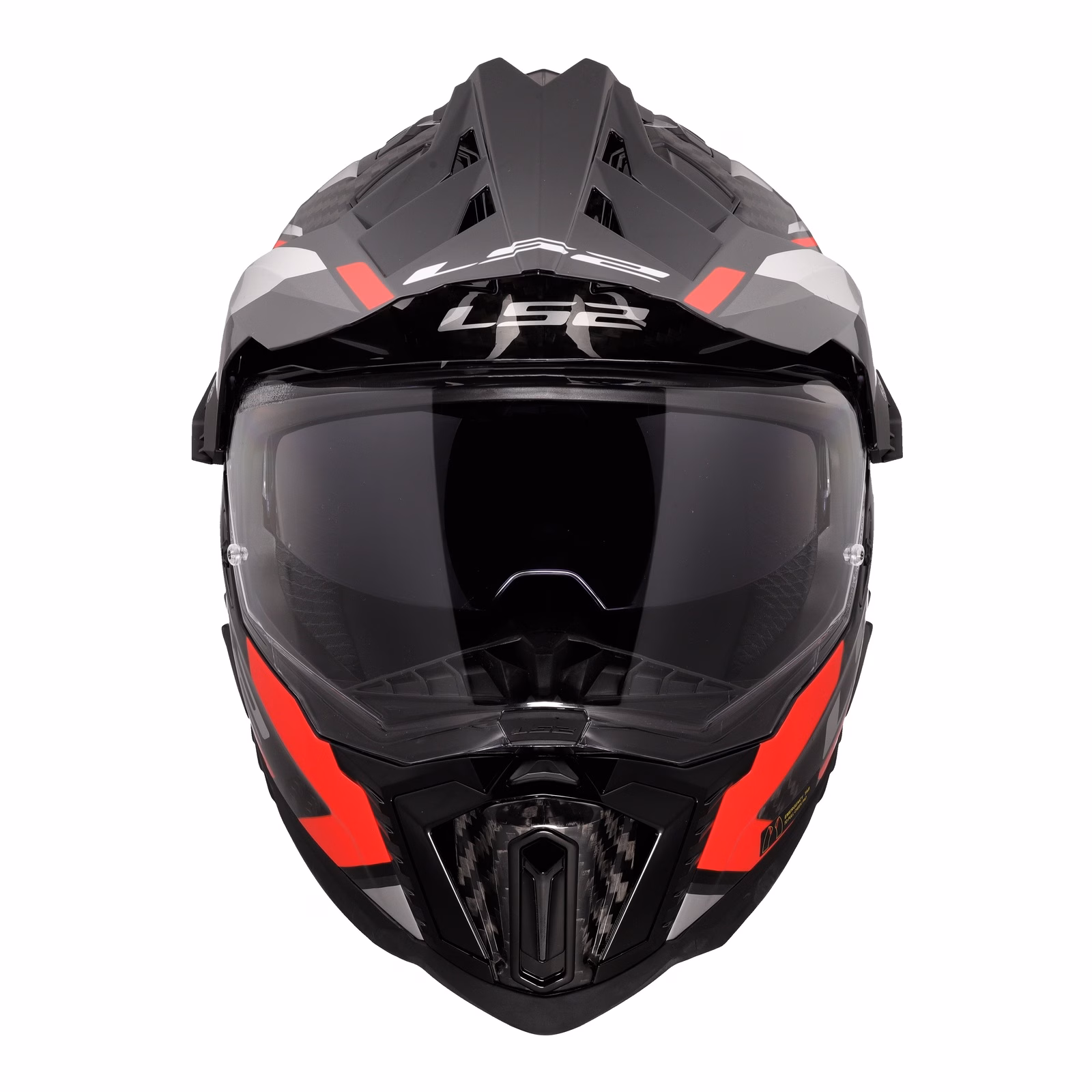 LS2 MX701 Explorer Carbon Frontier Adventure Helmet Titanium / Red - Image 8