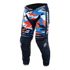 Troy Lee Designs GP Formula Motocross Pants Youth Camo Navy/Orange - Image 1