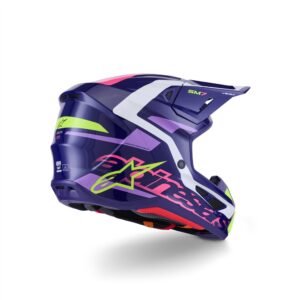Alpinestars S-M7 Deed Motocross Helmet Purple/Pink Gloss - Image 2