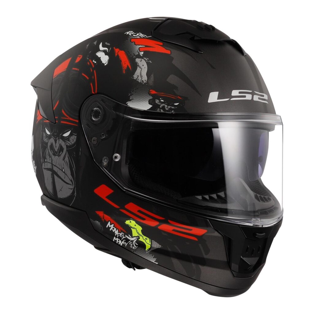 LS2 FF808 Stream II Angry Monkey Road Helmet Matte Black / Red