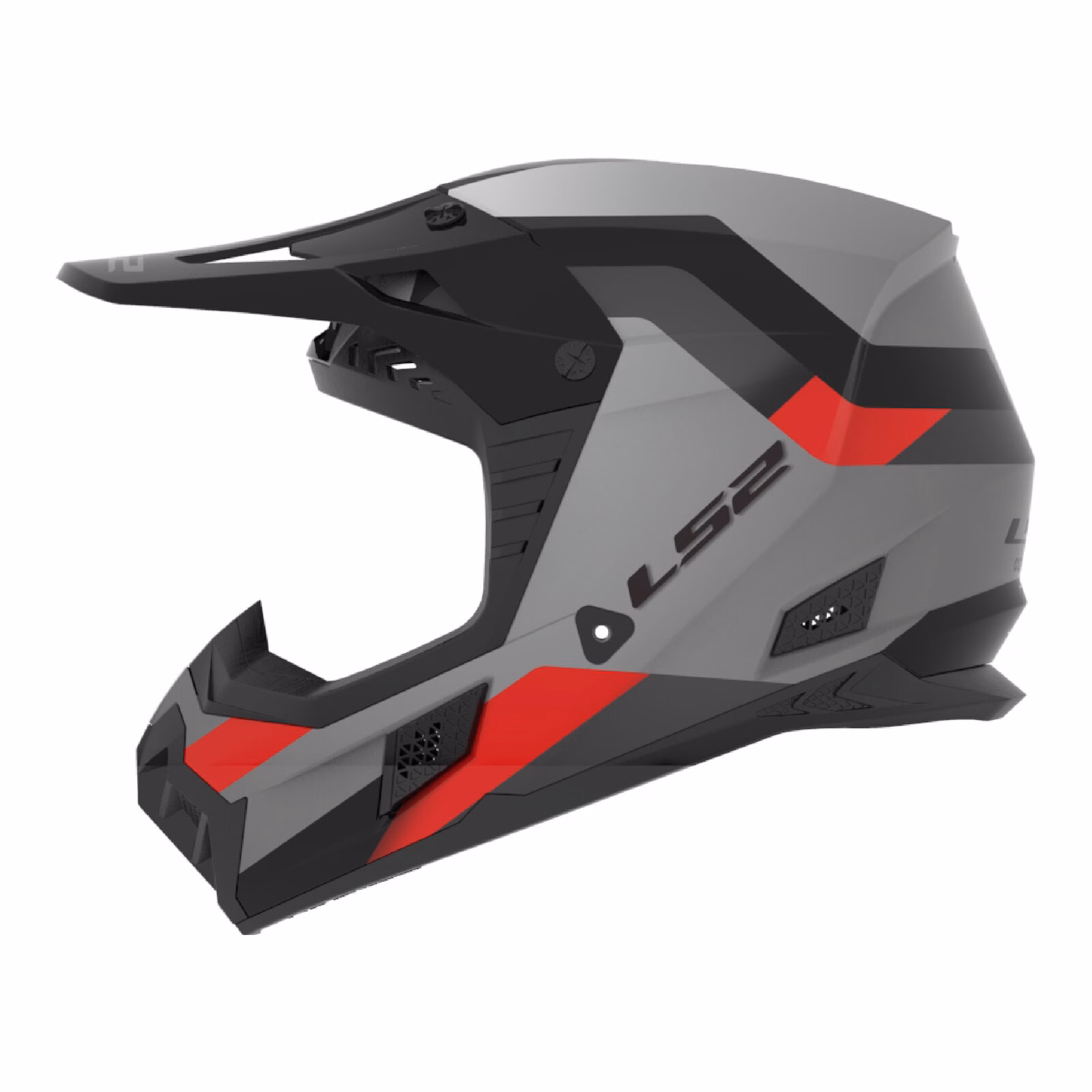 LS2 MX706  COZ Frontier II Motocross Helmet Red / Black / Titanium - Image 1