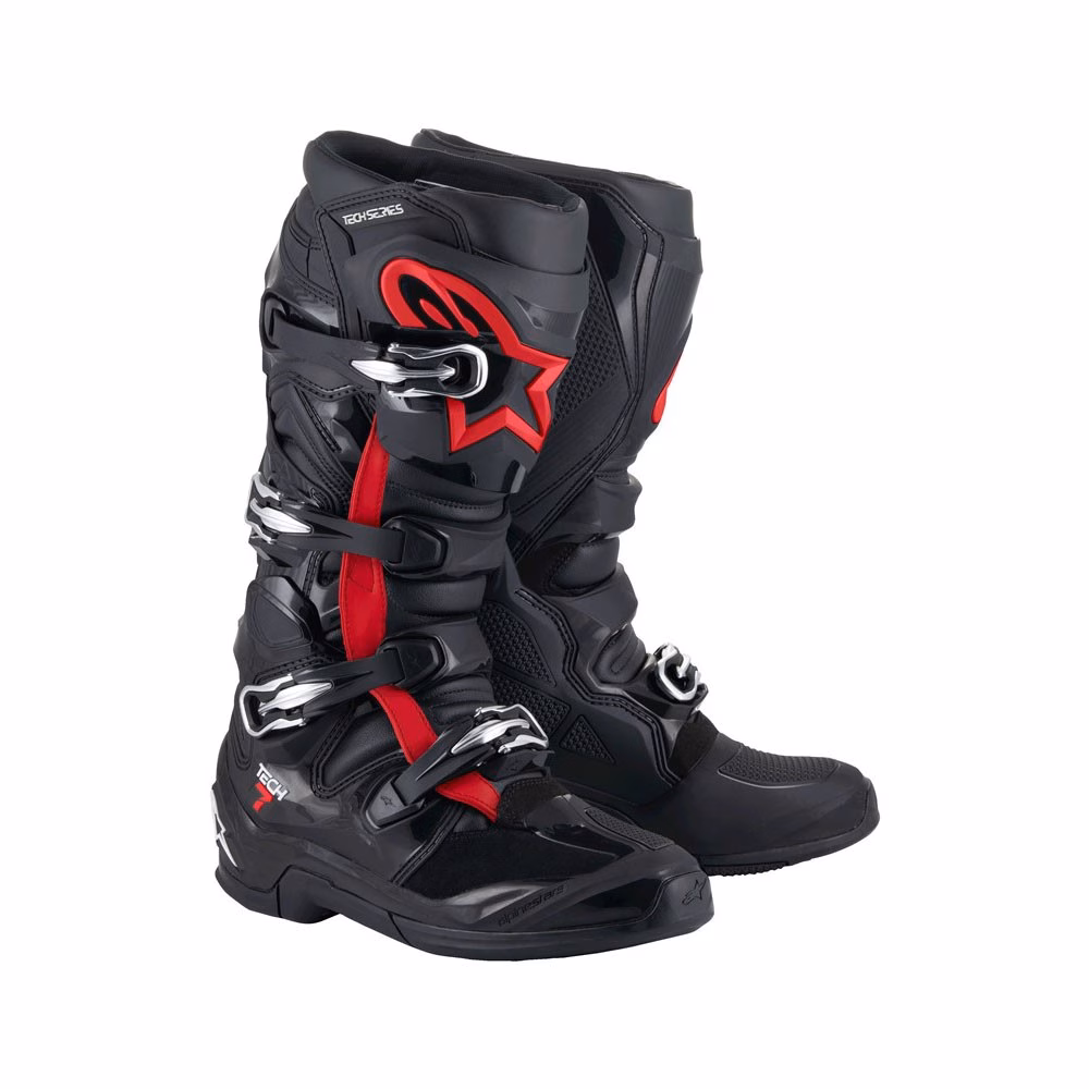 Alpinestars Tech-7 Motocross Boots Black/Red Fluoro