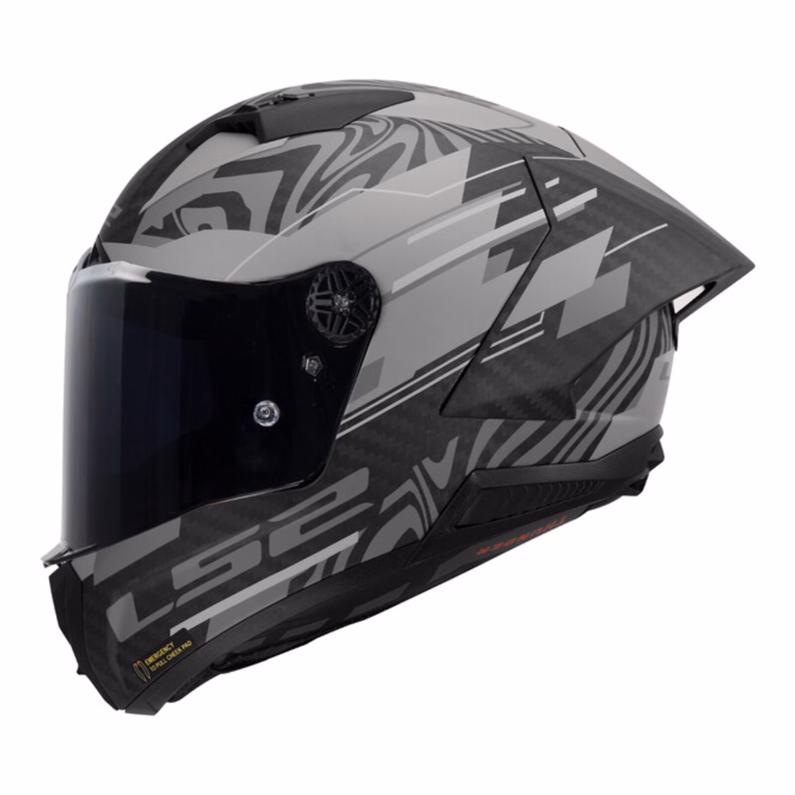 LS2 FF805GP Thunder GP Aero Polar Road Helmet Black/Silver - Image 2