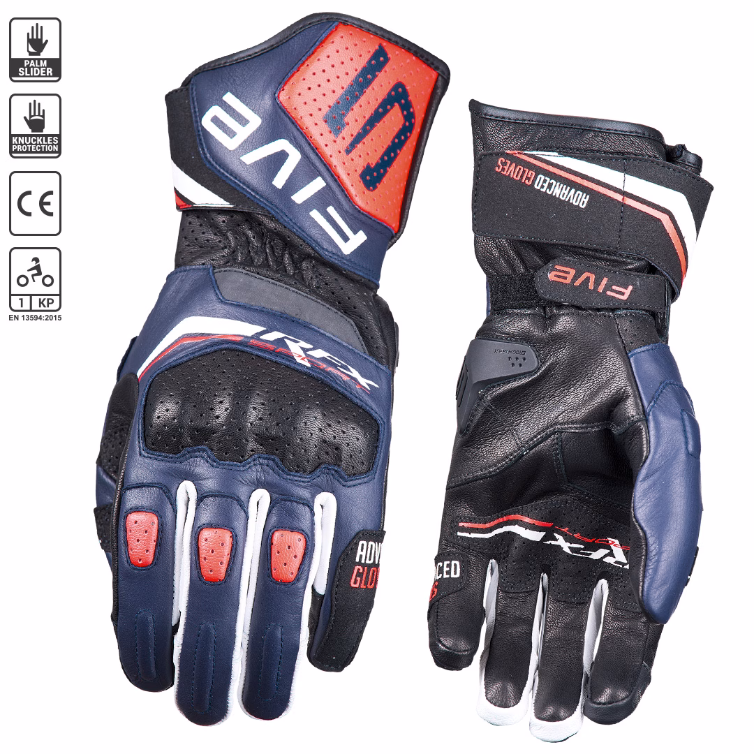 Five RFX Sport EVO Road Gloves Black/Blue/Red - Image 1