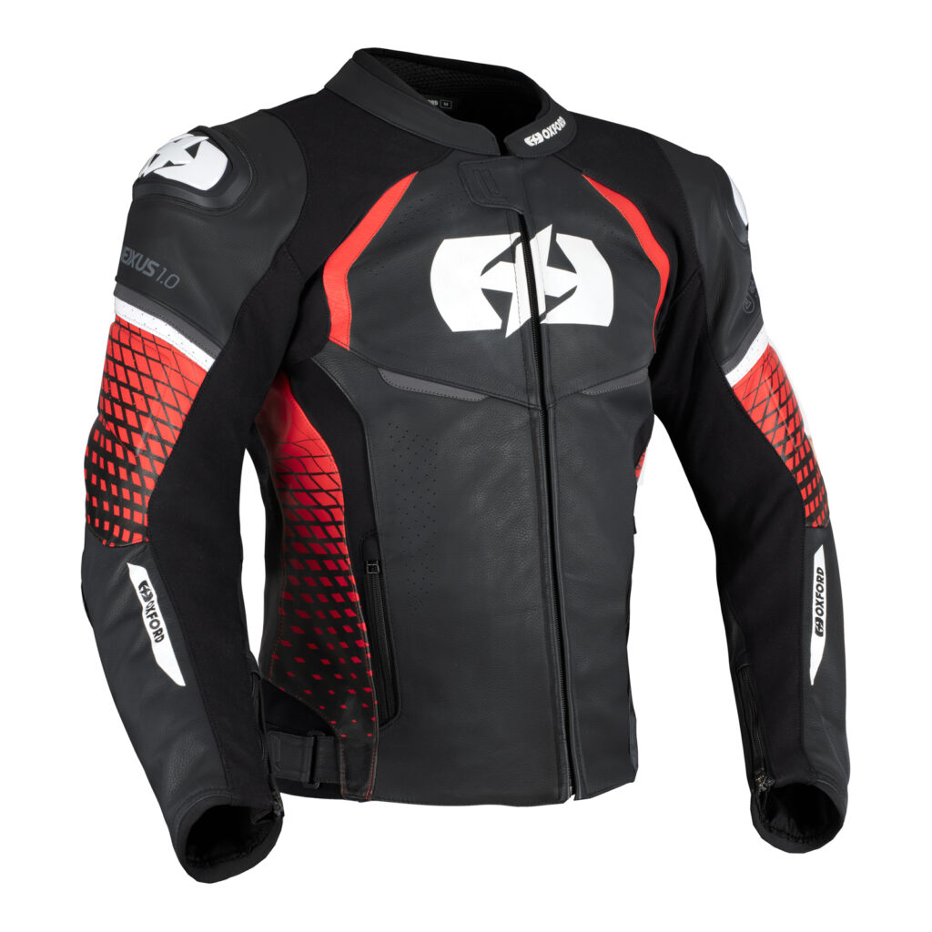 Oxford Nexus 1.0 Road Leather Jacket - Black / Red