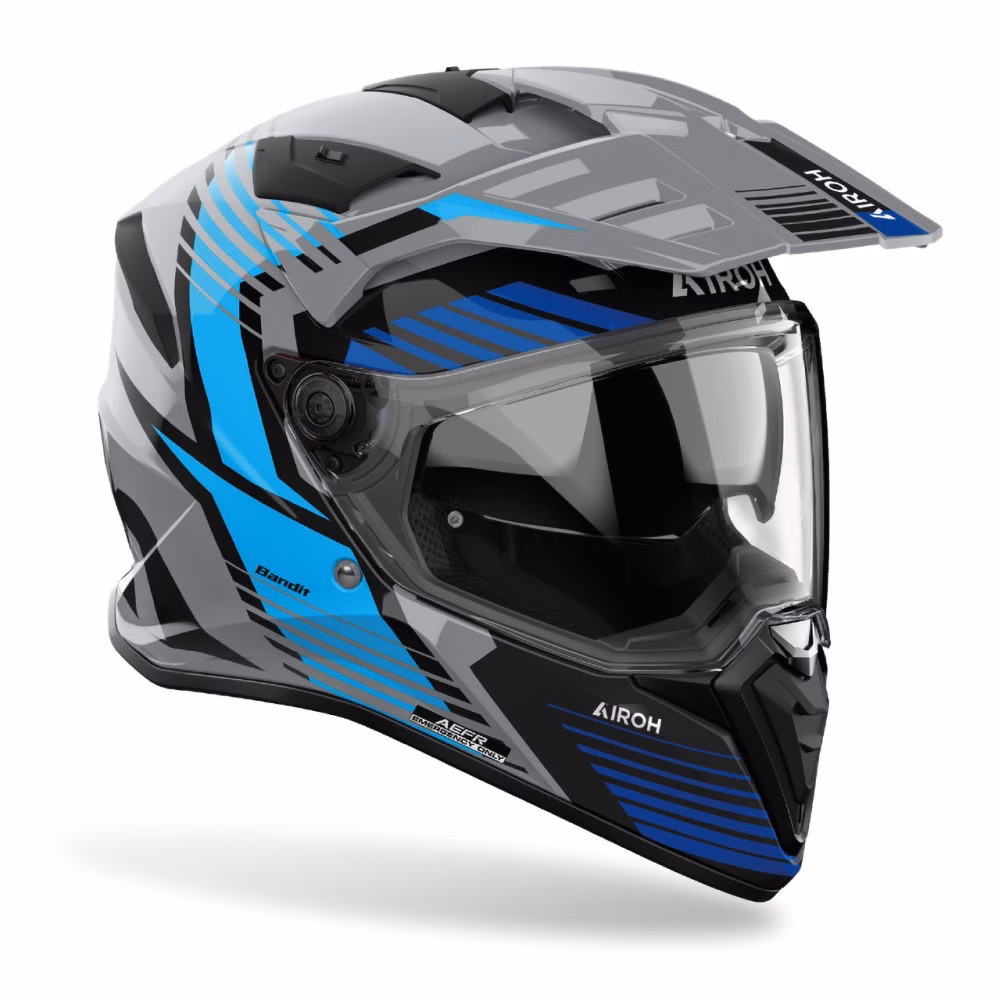 Airoh Bandit Spicy Adventure Helmet Blue Gloss