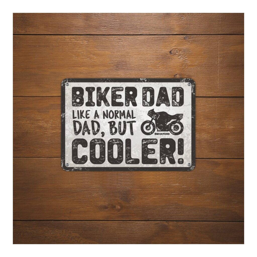 Oxford Garage Metal Sign: "Biker Dad Cooler"