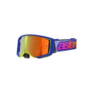 Alpinestars Supertech Vision Vista Motocross Goggles Blue/Yellow/Purple - Mirror Red Lens - Image 1