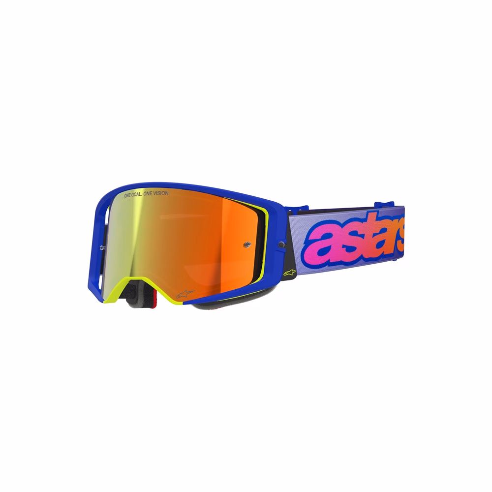 Alpinestars Supertech Vision Vista Motocross Goggles Blue/Yellow/Purple - Mirror Red Lens