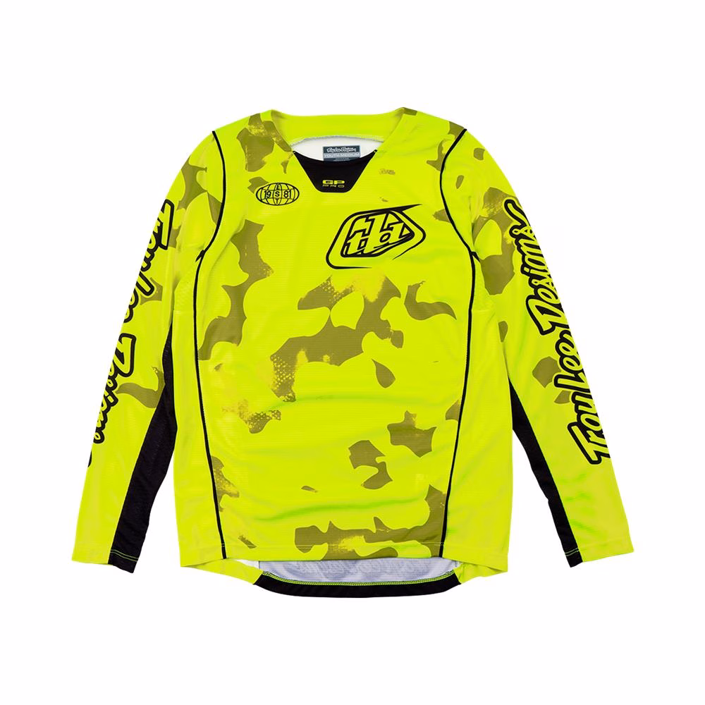Troy Lee Designs GP Pro Blotted Motocross Jersey Youth Flo Yellow