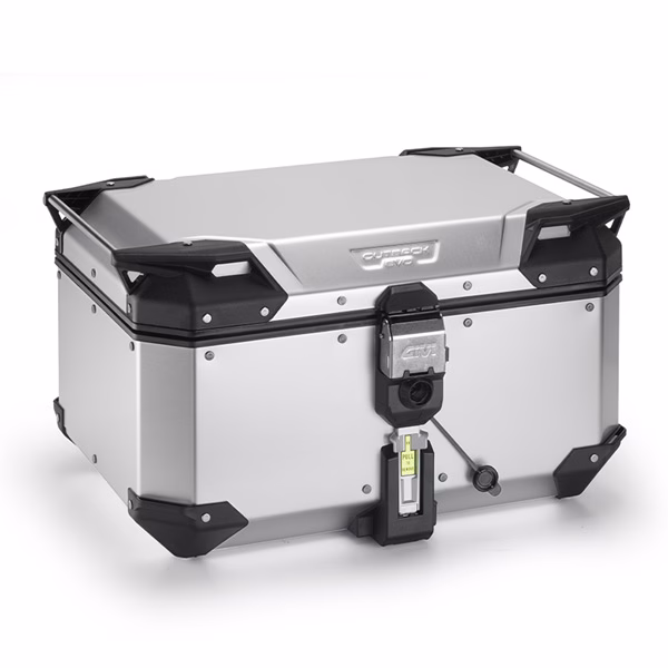 GIVI MONOKEY TOP BOX 58LT OUTBACK EVO ALU ANODISED -LOCK SEPARATE