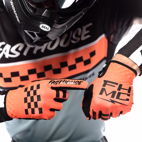 Fasthouse Elrod Formula Motocross Gloves Hyper Coral