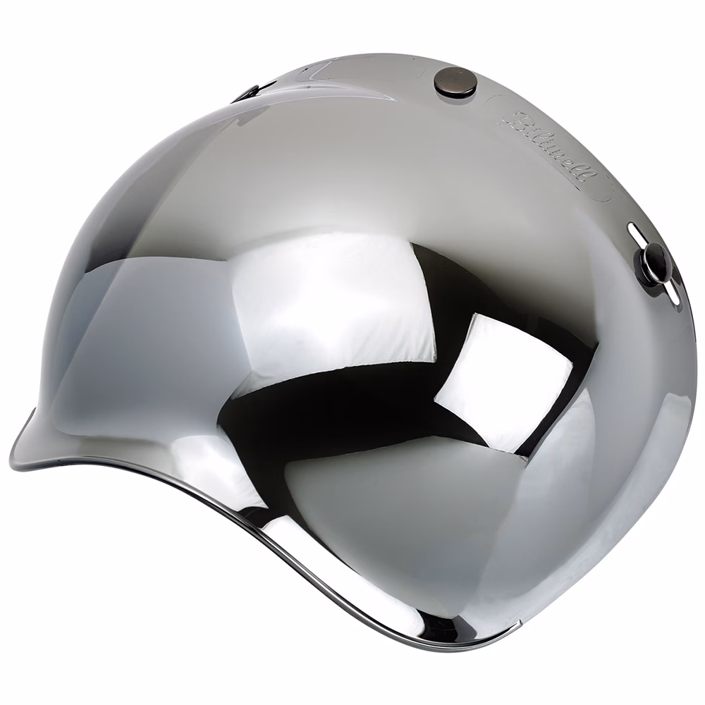 BILTWELL GRINGO/UNIVERSAL BUBBLE VISOR ANTIFOG [CHROME MIRROR] NS