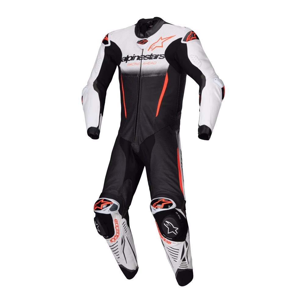 Alpinestars GP-R7 1Pc Leather Suit White/Black/Red Fluoro