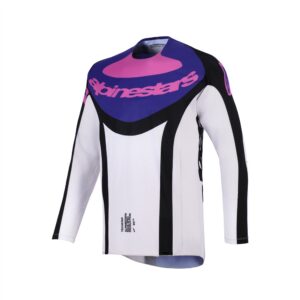 Alpinestars Techstar Knif Motocross Jersey Black/Light Gray/Purple - Image 1
