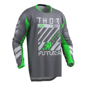 Thor MX Launchmode Futura Motocross Jersey Charcoal/Green - Image 1