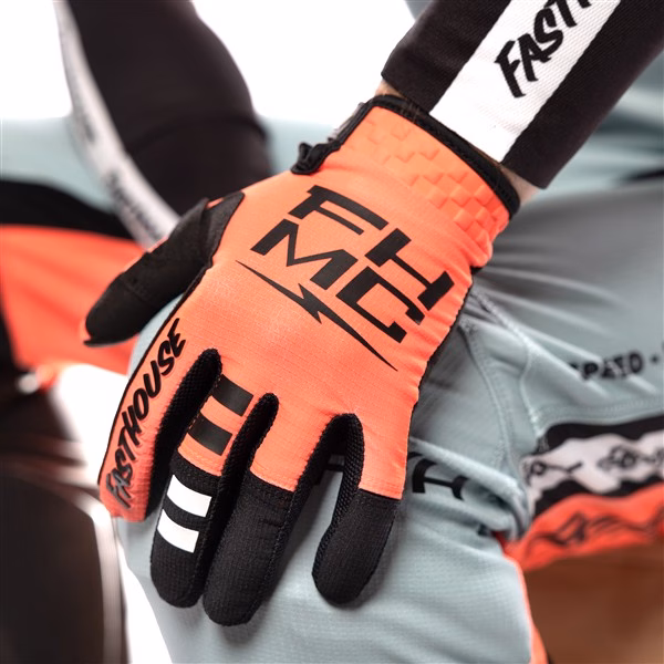 Fasthouse Elrod Formula Motocross Gloves Hyper Coral