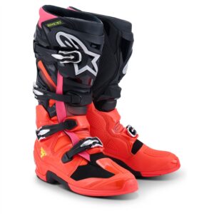 Alpinestars Tech-7 Motocross Boots Black/Red Fluoro/Pink Fluoro - Image 1