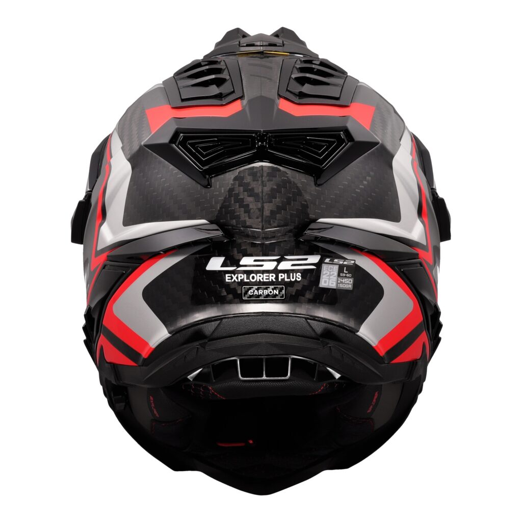 LS2 MX701 Explorer Carbon Frontier Adventure Helmet Titanium / Red