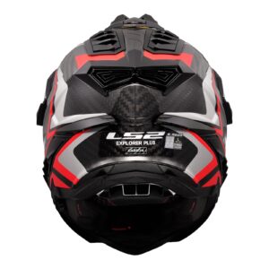 LS2 MX701 Explorer Carbon Frontier Adventure Helmet Titanium / Red - Image 4