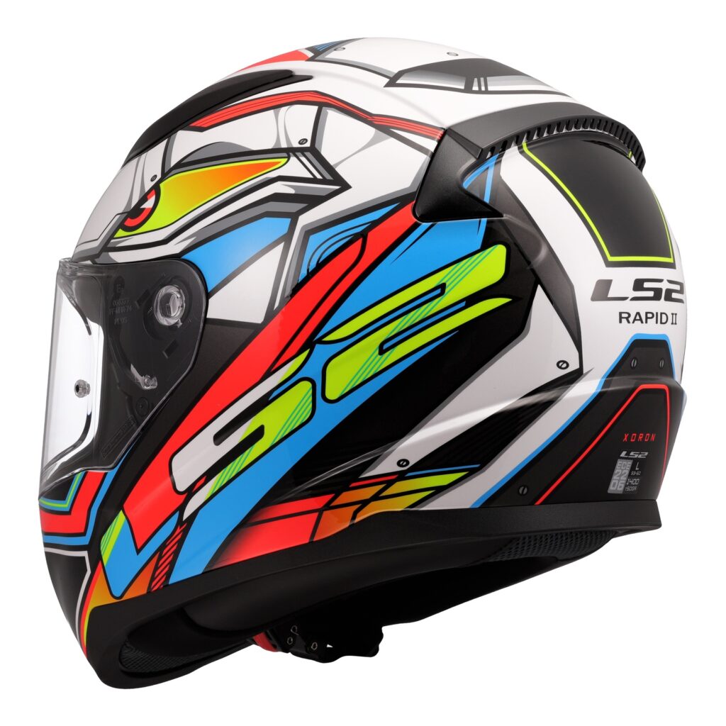 LS2 FF353 Rapid II XDron Road Helmet - White / Hi-Vis Orange / Blue
