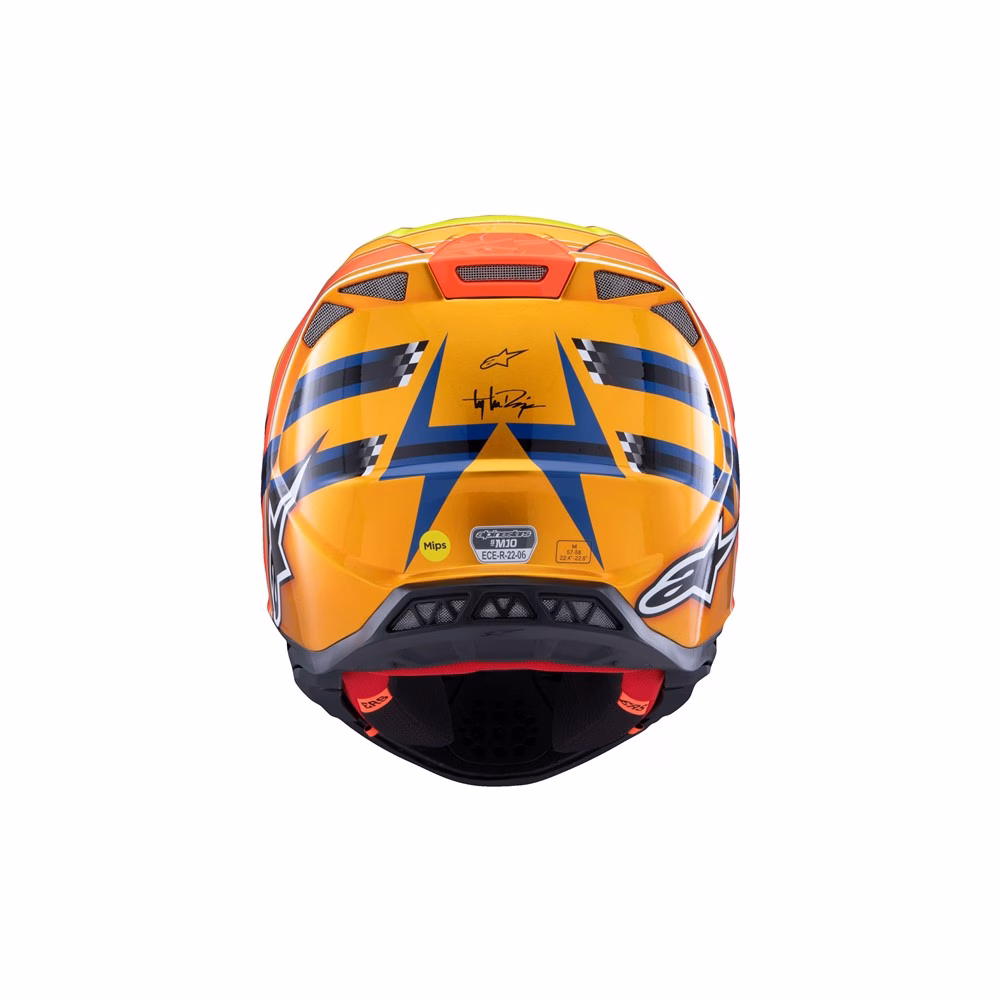 Alpinestars Supertech S-M10 TLD Edition Motocross Helmet Dark Blue/Orange/Yellow Fluoro/Red Gloss