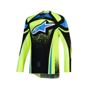 Alpinestars Techstar Nomur Motocross Jersey Dark Navy/Yellow Fluoro/UCLA Blue - Image 1