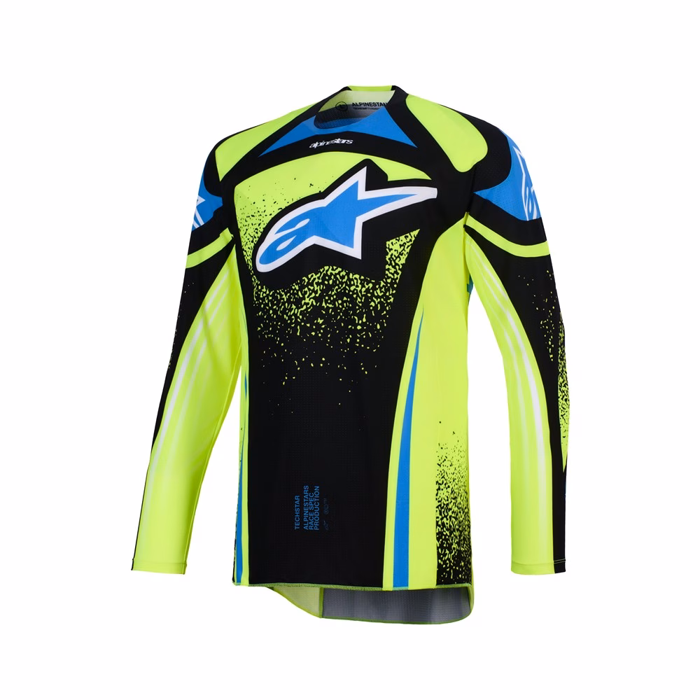 Alpinestars Techstar Nomur Motocross Jersey Dark Navy/Yellow Fluoro/UCLA Blue