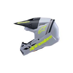 Alpinestars S-M3 Youth Motocross Helmet Radium Gray/Black/Yellow Fluoro Matte - Image 2