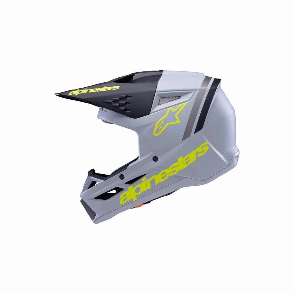 Alpinestars S-M3 Youth Motocross Helmet Radium Gray/Black/Yellow Fluoro Matte