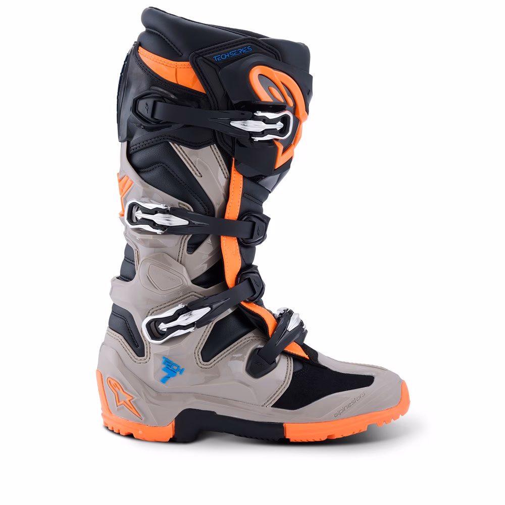 Alpinestars Tech-7 Enduro Boots Black/Warm Gray/Orange Fluoro