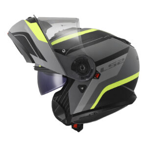 LS2 FF908 Strobe II Monza Flip Front Helmet Matte Black / Hi-Vis Yellow - Image 17