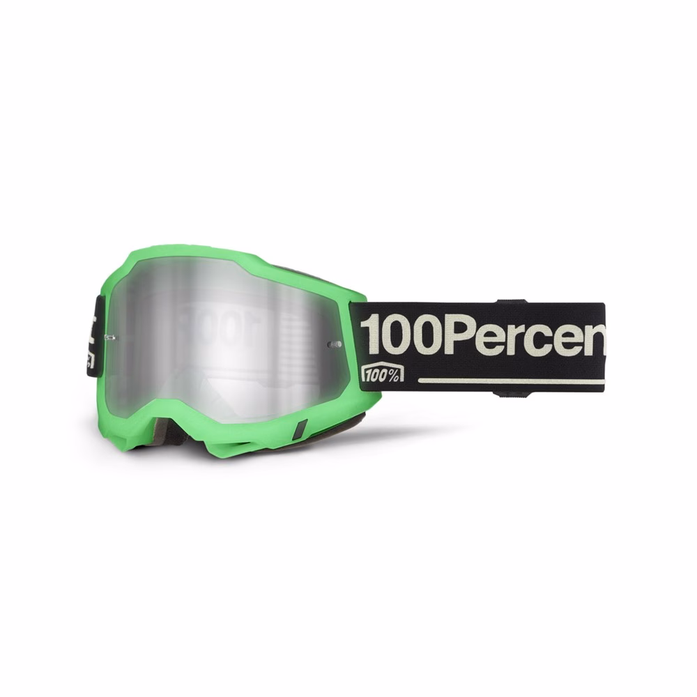 100% Accuri 2 Motocross Goggles Glow - Mirror Silver Lens