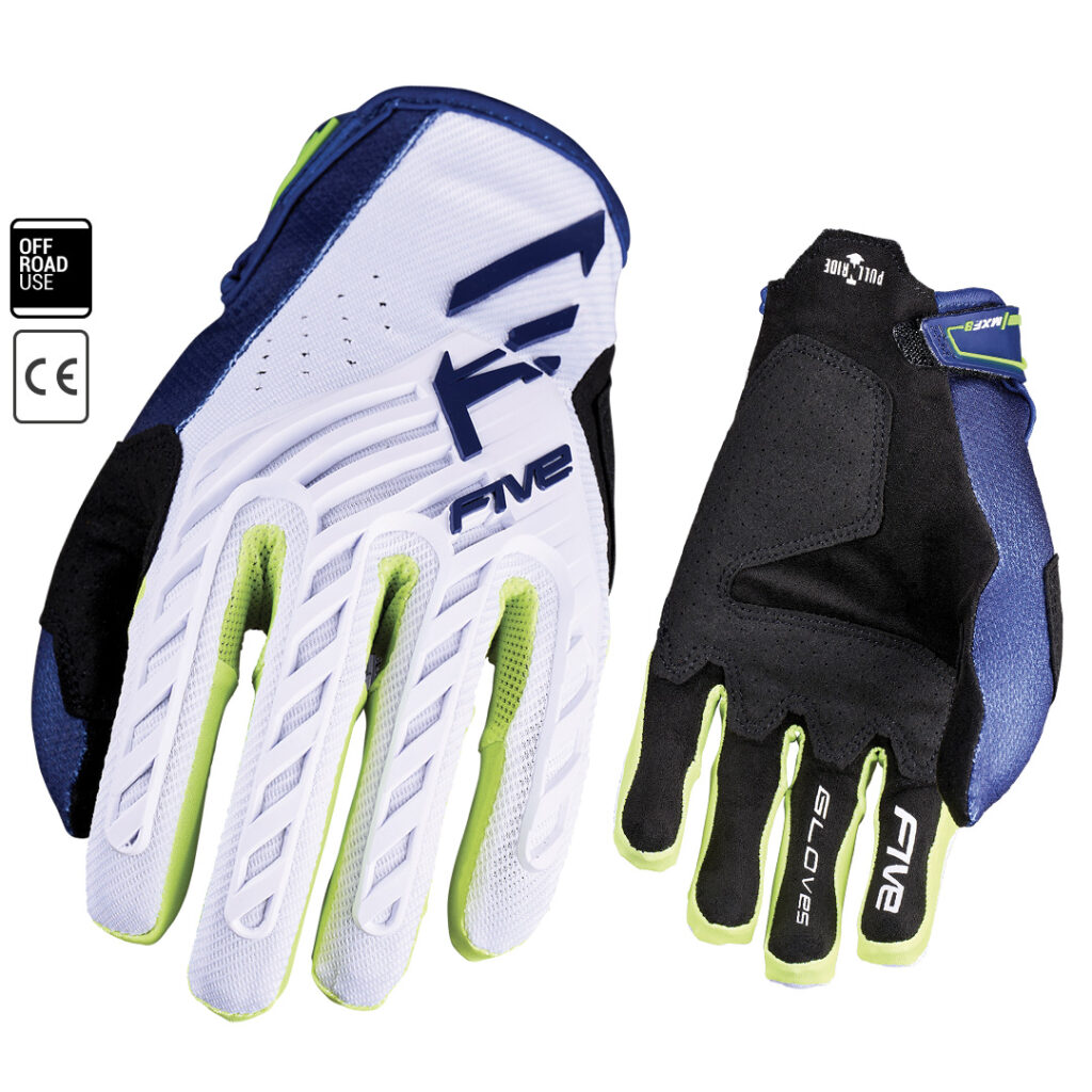 FIVE MXF3 EVO Offroad Gloves Navy/White/Fluro