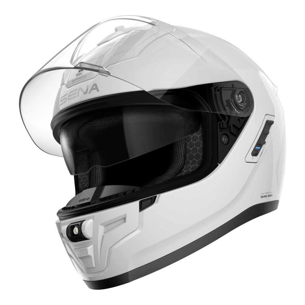 Sena Phantom Smart Road Helmet with Mesh Comms Gloss White