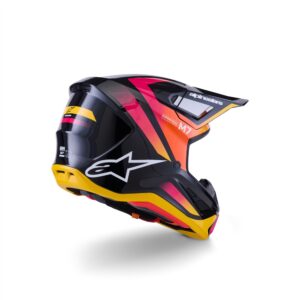 Alpinestars S-M7 Rise Motocross Helmet Black/Yellow Fluoro/Pink Gloss - Image 2