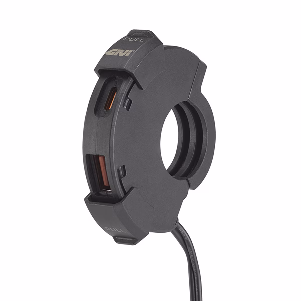 GIVI USB AND USB-C POWER SOCKET FOR HANDLEBAR