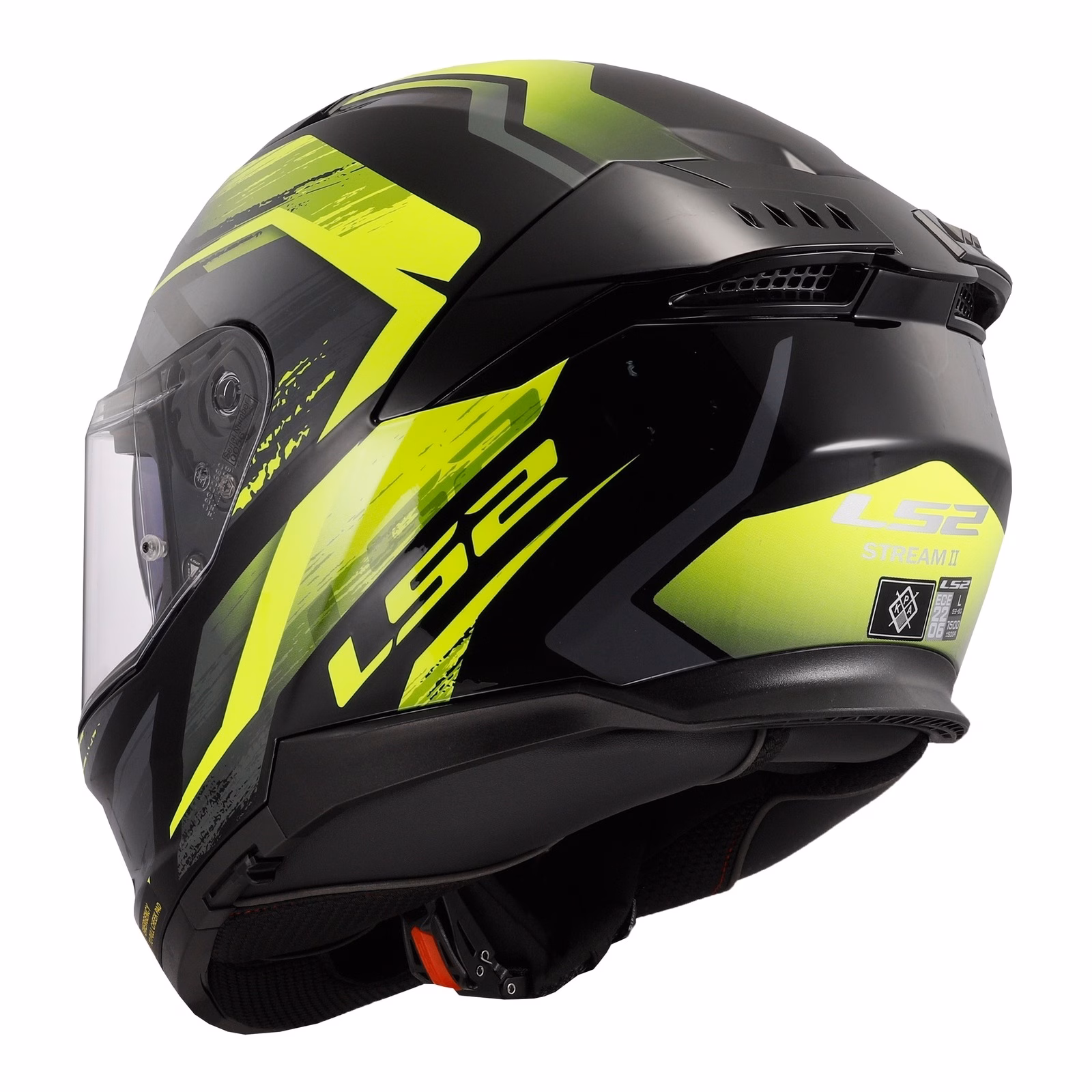 LS2 FF808 Stream II Fury Road Helmet Black / Hi-Viz Yellow - Image 3