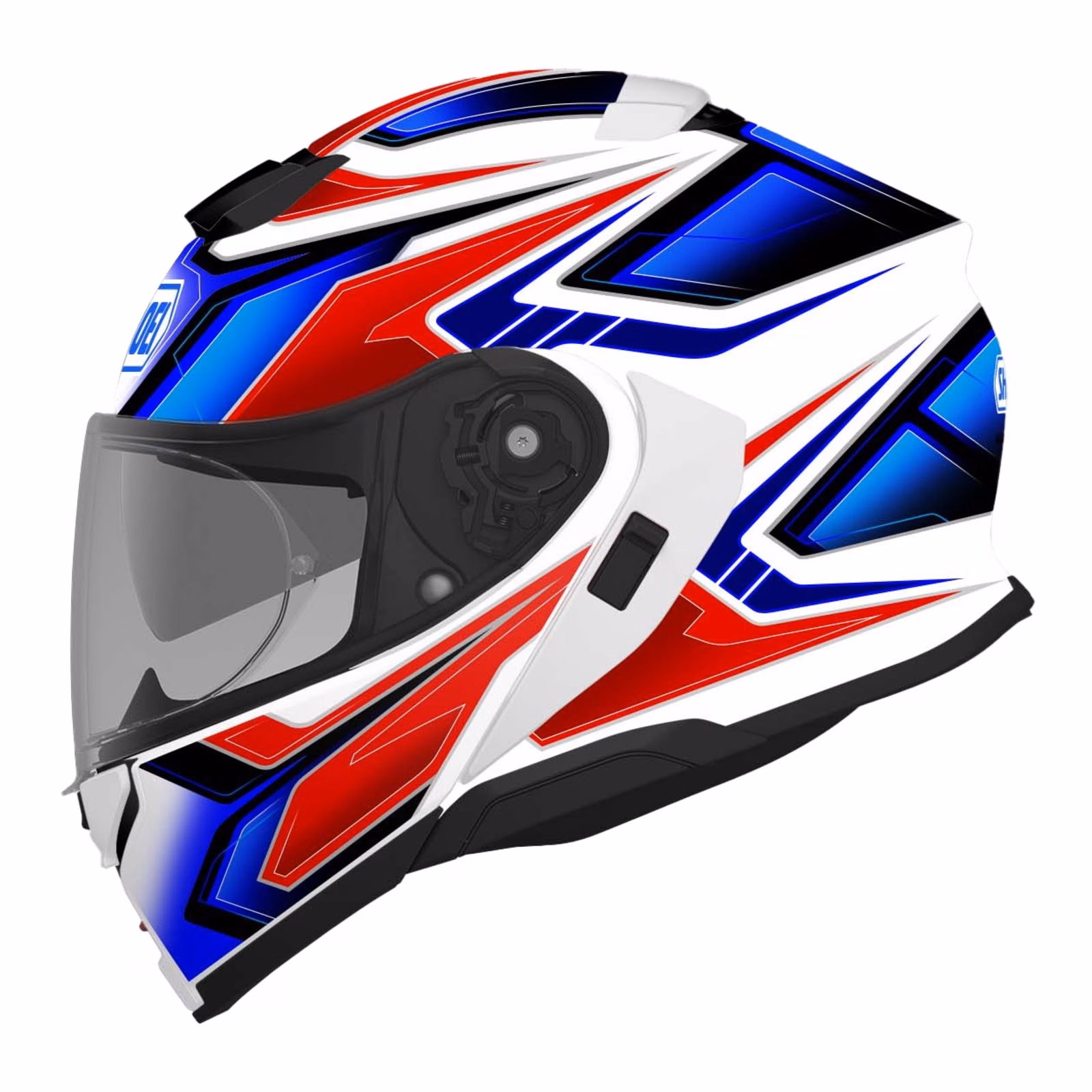 Shoei Neotec 3 Anthem TC-10 Road Helmet - White / Red / Blue - Image 1