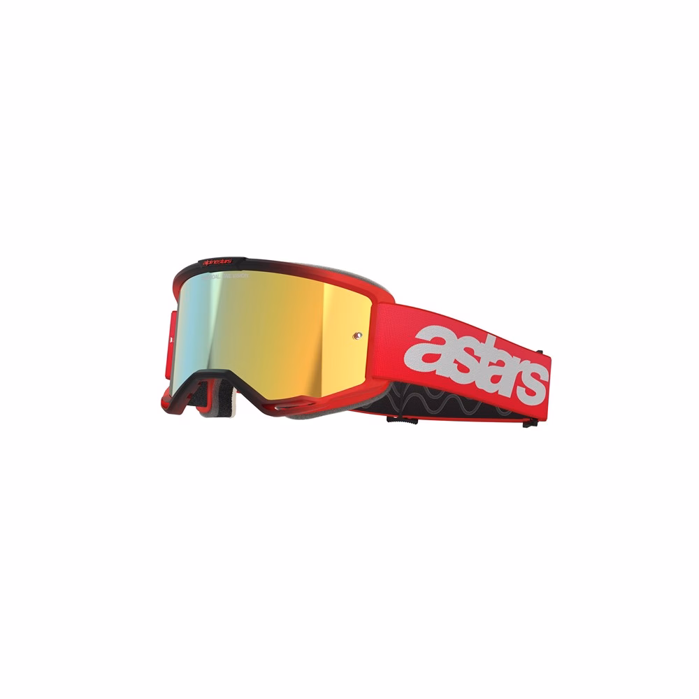 Alpinestars Vision 5 Blaze Motocross Goggle Red - Mirror Gold Lens