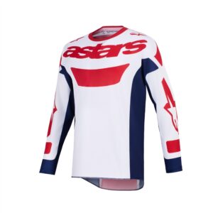 Alpinestars Racer Riway Motocross Jersey White/Blue/Red - Image 1