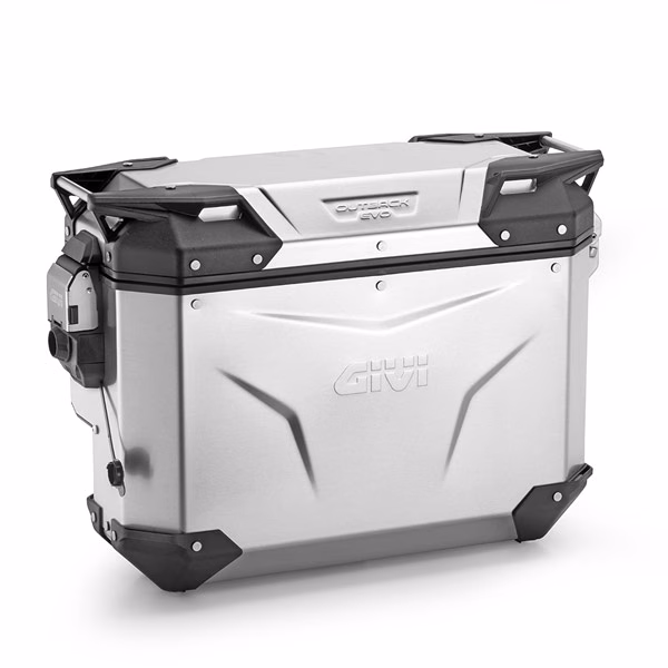 GIVI CAM-SIDE PANNIER RIGHT (PLOS)33LT OUTBACK EVO ALU SILVER -LOCK SEP
