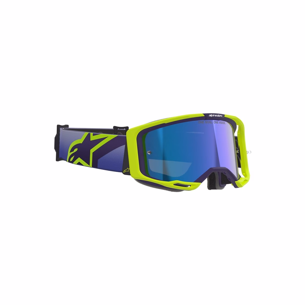 Alpinestars Vision 8 Corp Motocross Goggle Purple/Yellow Fluoro - Mirror Blue Lens