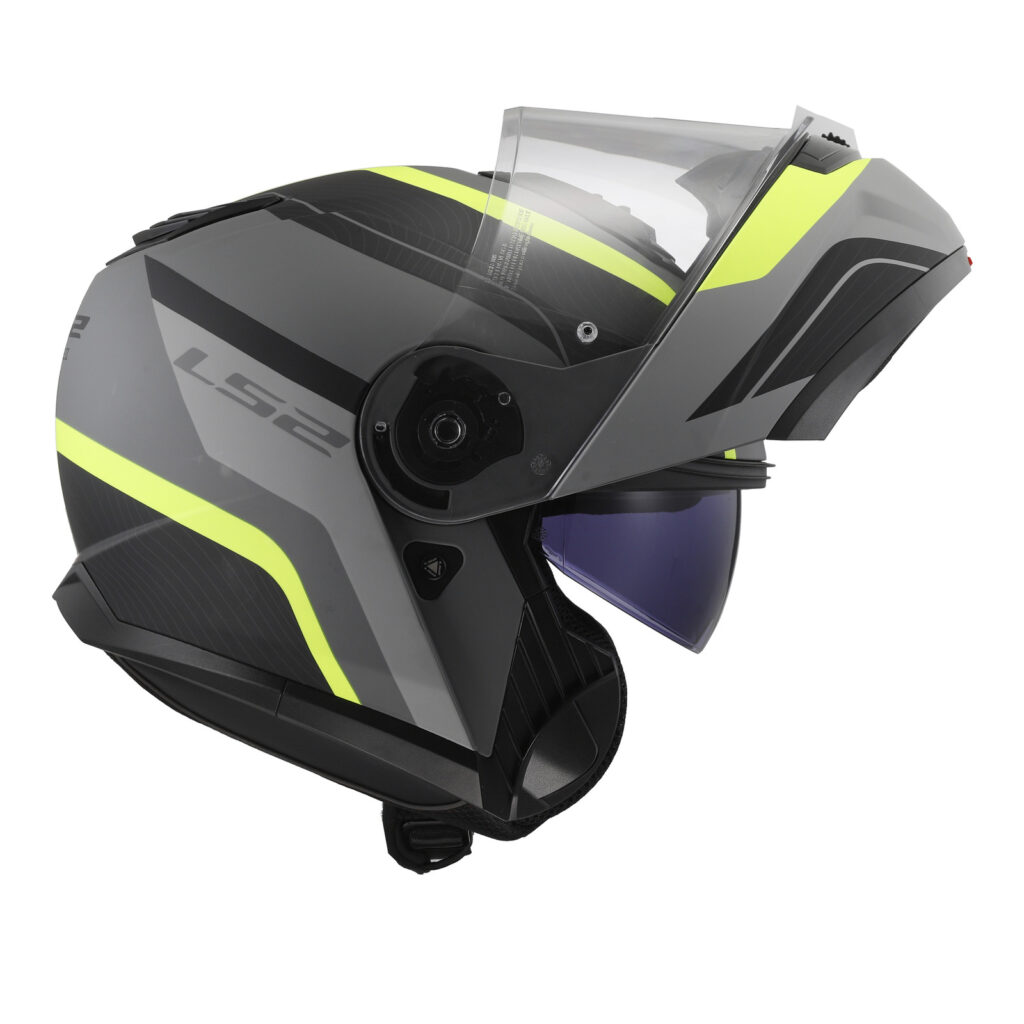 LS2 FF908 Strobe II Monza Flip Front Helmet Matte Black / Hi-Vis Yellow