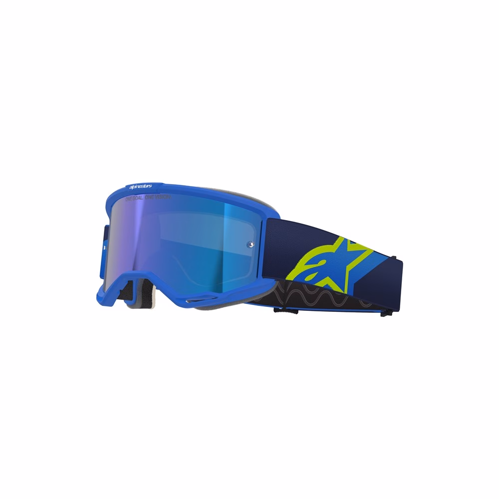 Alpinestars Vision 5 Corp Motocross Goggles Blue/Yellow Fluoro - Mirror Blue Lens
